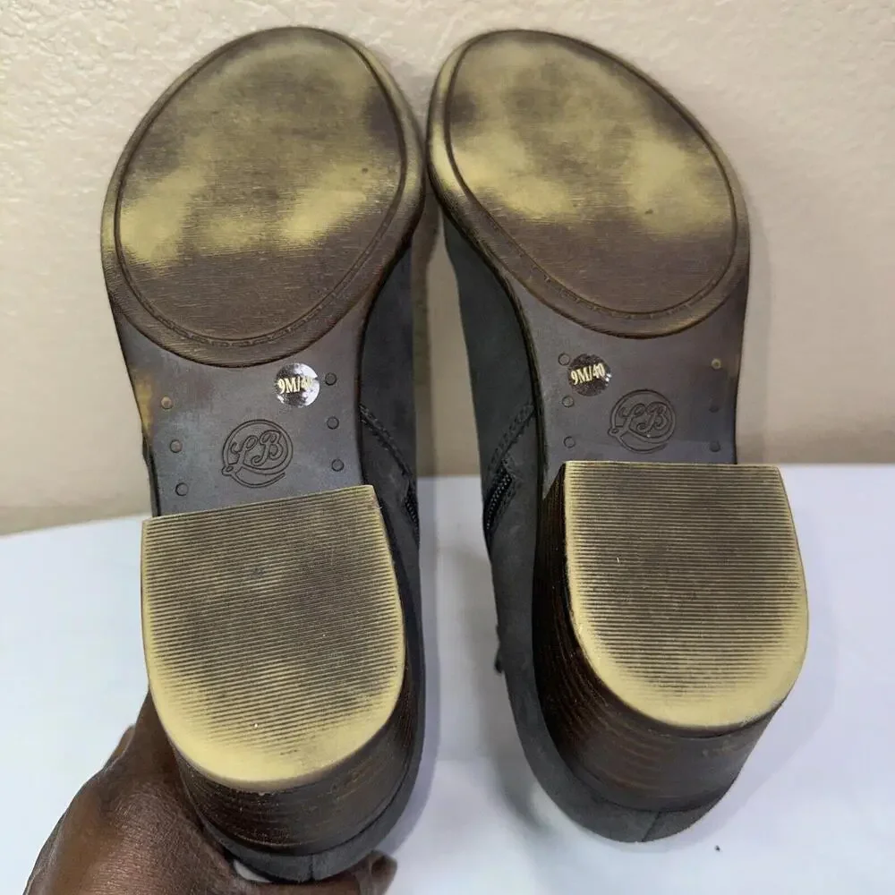 Lucky Brand  Guc Women Sz 9M  Brintly 2 Ankle Suede Leather‎ Booties Boots